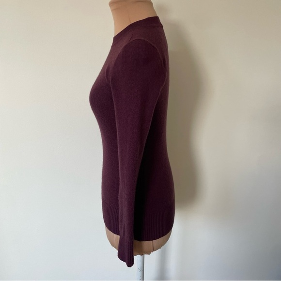 Joostricot Monogram Burgundy EcoMerino Wool Long Sleeve Crew Neck Sweater Sz XS - Picture 7 of 12
